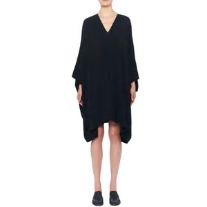 THE ROW IONA BLACK DRAPED CREPE KAFTAN DRESS - NWT